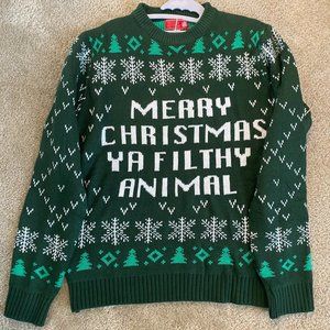 You Look Ugly Today Merry Christmas You Filthy Animal Sweater Mens Medium